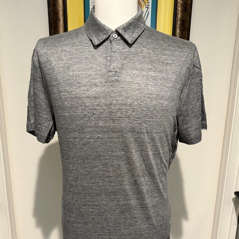 Banana Republic Heather Gray Mens Polo Shirt